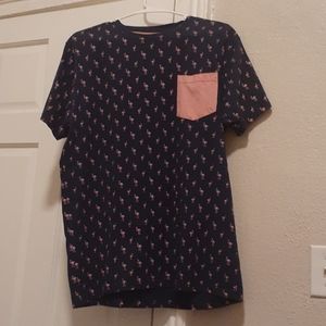 Mens pink Flamingo print t-shirt